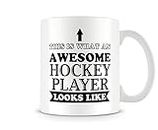 Behind The Glass Awesome Hockey Player - Printed Sport Mug - Great Gift/Present Idea