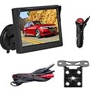 AHD Car Reversing Camera Kit, 5 Inch AHD IPS Car Monitor Waterproof Night Vision 1080P Rear View Backup Camera System with Cigarette Lighter Adjustable Parking Assist Line, Easy to Install