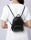 Michael Kors Jaycee Mini XS Black PVC Zip Pocket Shoulder Backpack Bag