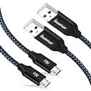 PS4 Controller Wire, iSeekerKit 2-Pack 15Ft PS4 Micro USB Cable Controller Charging Cable for Playstation 4 Dualshock 4 PS4 Slim/Pro, Android, Samsung