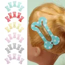5Pcs Bone Shape With Dots 2.5cm DIY Doll Accessories Hair Clip Headwear Decorative Pet Hairpin