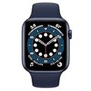 Apple Watch Series 6 (GPS + Cellular, 44MM) - Blue Aluminium Case with Black Sport Band (Renewed)