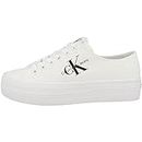 Calvin Klein Jeans Sneaker para Mujer Vulc Flatform Essential Mono con Plataforma, Blanco (White), 37