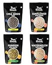 True Elements Healthy Raw Seeds Combo Pack (150g*4) - Seeds for Eating Combo | Chia Seeds, Pumpkin Seeds, Watermelon Seeds & Sunflower Seeds | Healthy Snacking | Seeds for Weight Loss