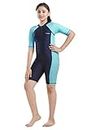 Rovars Girl's Polyester Swimming Costume (U2301, Black, Light Blue, 11-12Yrs)