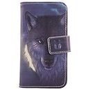 Lankashi PU Flip Leder Tasche Hülle Case Cover Schutz Handy Etui Skin Für Alcatel One Touch Pixi 4 4" Wolf Design