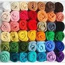 ROSENICE 36 Colors Wool Roving Fibre Wool Yarn Roving For Needle Felting Hand Spinning DIY