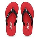 DOCTOR EXTRA SOFT House Slipper for Women's Care Dr Orthopaedic Super Comfort Fitting Flat Cushion Chappal Flip-Flop for Ladies and Girl€™s D-19-RED-9 UK