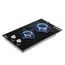 Maxkon Gas Cooktop 30cm Built-in Gas Cooktop 2 Burners Stainless Steel Stove with NG/LPG Conversion Kit Thermocouple Protection and Easy to Clean