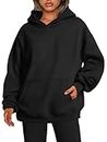 EFAN Women's Oversized Sweatshirts and Hoodies - Long Sleeve Pullovers with Pockets, Y2K Fashion for Teens - Black