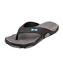 Flip Flops Men's Sports Slippers Women's Slippers Summer Toe Separator Non-Slip Flip Flops Large Sizes Sports Sandals Breathable Slippers Comfortable Summer Shoes Outdoor Sandals Beach Shoes, gray, 12