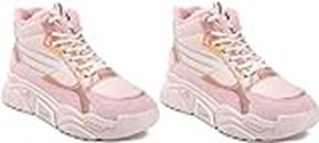 Irsoe Latest Ladies Sports Lace Super Soft Running Shoes and Comfortable Sneakers with Inner Fur Pink- 3 UK