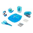 Mini Office Supply Kit Blue with Portable Case Scissors, Stapler and Much More