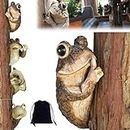 Liocwocne Peeping Frog Yard Decoration, Keep Quiet Frog Tree Peeker, Tree Faces Decor Outdoor, Garden Statue Frog Outdoor Decor, Funny Hanging Frog Statue Decorations for Home,Yard, Tree, Porch (A)