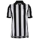 Adams Shirt Referee Fooball Short Sleeve 2" Strip Black/White, X-Large