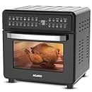 AGARO Regal Plus Air Fryer, 23L Capacity, 1800 Watts, 16 Preset Programs, Digital Display and Touch Control, Rotisserie & Convection, Stainless Steel Body, Air Fry, Roast, Toast, Grill, Black