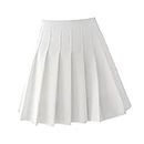 MYADDICTION Women Pleated Skirt High Waist Mini Tennis Skater Skirt Uniforms White S Clothing, Shoes & Accessories | Womens Clothing | Skirts
