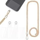 TIESOME Cell Phone Lanyard, Metal Phone Chain Holder Adjustable Crossbody Patch Phone Lanyards Tether Shoulder Phone Tether for Smartphones Key ID Card Wallet