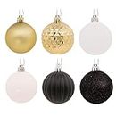 Hallmark Black, Gold, White Christmas Balls Christmas Ornaments, Set of 30