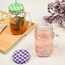 Pure Source India Mason Jar Set of 2 with Straw (430 ML Approx)