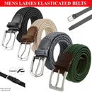 Enzo Elasticated Belts Mens Womens Stretch Woven Braided Regular Casual Belt