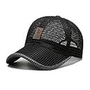 FASHIXD Summer Mesh Baseball Cap - Unisex Trucker Hat for Outdoor Sports and Running - 1-Black
