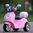 6V Rechargeable Electric Concept Ride-on Scooter for Kids with Lights and Music (Ages 1-4) (Pink)