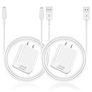 iPhone Charger and Wall Plug, [Apple MFi Certified] 2Pack 6ft Lightning Cable Cord with Fast Dual Port USB Charging Adapter Block Box for iPhone 14/13 Pro/12 Mini/11/XR/X/XS Max/8/7/6S Plus/SE/5C/iPad
