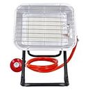 Portable Gas Heater 4.5 kW Piezo Ignition Calor Gas Heater With Heating Area 20-60 sqm, Adjustable Heating, 150cm Hose, Clip On Regulator, Bottle Mounting Propane Heater TOUGH MASTER