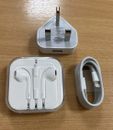 Set caricabatterie compatibile iPhone auricolari, cavo USB + spina per iPhone + iPad