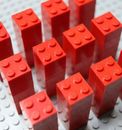 400 Bulk Lego Bricks / Blocks 2x2 - Red or Black VGC
