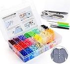 1Plusselect Snap Pliers + 400 Sets T5 Plastic Snap Buttons Fasteners 20 Colors Poppers Press DIY Studs Tools with 2 Clear Storage Boxes