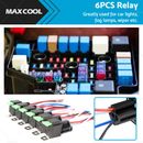 6PCS 12V Relay 4 PIN Automotive 30AMP 30A Normally Open Contact Fused + 30A Fuse