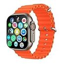 T800 Ultra Biggest Display Smart Watch with Bluetooth Calling Smart Watch Wireless Magnetic Charger Fitness Hd Display Smartwatch (Free Size) (Orange)