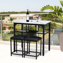 Bar Table Set 3 Piece Dining Set Table & Stools for 2 Kitchen Counter Height New