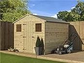 EMS Retail Empire 10000 Premier Apex Garden Shed 8X8 SHIPLAP T&G PRESSURE TREATED WITH 2 WINDOW