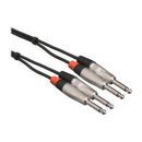 Hosa Technology Pro Stereo Dual REAN 1/4" M to 1/4" M TS Cable - 15' HPP-015X2