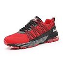 Basket Femme Homme Air Chaussure Outdoor Running Gym Fitness Sport Sneakers Style Multicolore Respirante Red 45