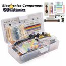 Kit de inicio básico de componentes electrónicos con fuente de alimentación de tablero de pan 830 puntos de amarre