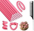 Calitate24 10Pcs Magic Hair Curling Flexi Rods Hair Twist Flexible Rods Hair Curlers Set No Heat Hair Rollers Soft Foam For Short, Medium, Long Hair For Women & Girls Styling And 1 Tail Comb