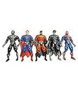 SharvilSons Super Heros Action Figures Set with LED Light on Chest & All Movable Joints| idea | Justice League |Blister Pack (Medium, 17Cms)(5 in 1)
