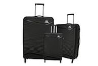 American Tourister Polypropylene Large Cabin & Check-In 4 Wheel Luggage (79 Cm) - Spinner Hard Trolley Hard Sided Set Of 3 Pieces - Black