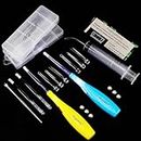 Airgoesin 2 Lighted Tonsil Stone Remover Tool, 6 Tips, Tonsillolith Pick Case + Irrigator Clean Curved Tip Syringe