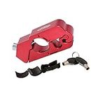 GFFG Motorcycle Lock CNC Grip Throttle Brake Handlebar Lock to Secure Bike, Scooter, Moped or ATV in Under Grip Lock Holster for Easy Storage & Transporting (RED)