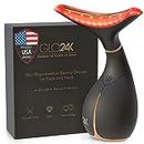 GLO24K Red Light Skin Rejuvenation Beauty Device for Face and Neck. Based on Triple Action LED, Thermal, and Vibration Technologies. Lifts and Tightens Sagging Skin for a Radiant Appearance.
