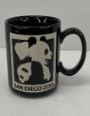 San Diego Zoo Panda Bear Black Etched 3D Coffee Mug - EUC