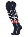 TCK USA American Flag Baseball Socks Over the Knee (Navy/Scarlet/White, Medium)