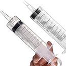 2 Pack Large Syringes (100 ML), Plastic Garden Industrial Syringes for Scientific Labs, Measuring, Watering, Refilling, Filtration Multiple Uses ，More Size Choice：150ML