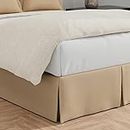 Bed Maker's Never Lift Your Mattress Wrap Around Bed Skirt Classic Style Low Maintenance Wrinkle Resistant Fabric Traditional 14" Drop Length, Twin, Mocha