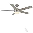 CJOY Ceiling Fans with Lights, 52'' Quiet Ceiling Fan Lights with Remote Control, Dimmable Tri-Color Temperatures LED, 5 Blades Modern Ceiling Fan Reversible Winter and Summer Mode for Bedroom